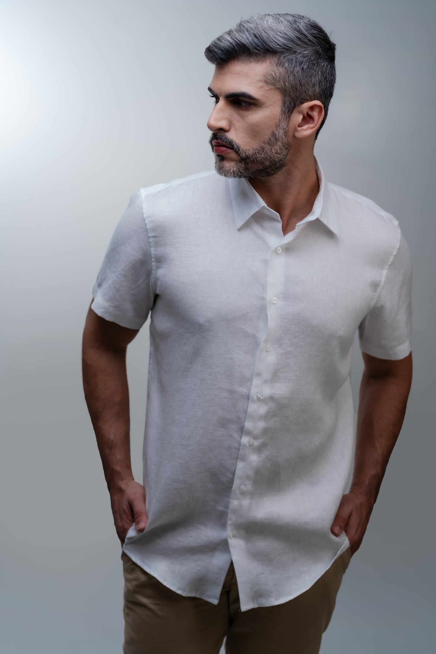 Camisa Puro Linho Manga Curta