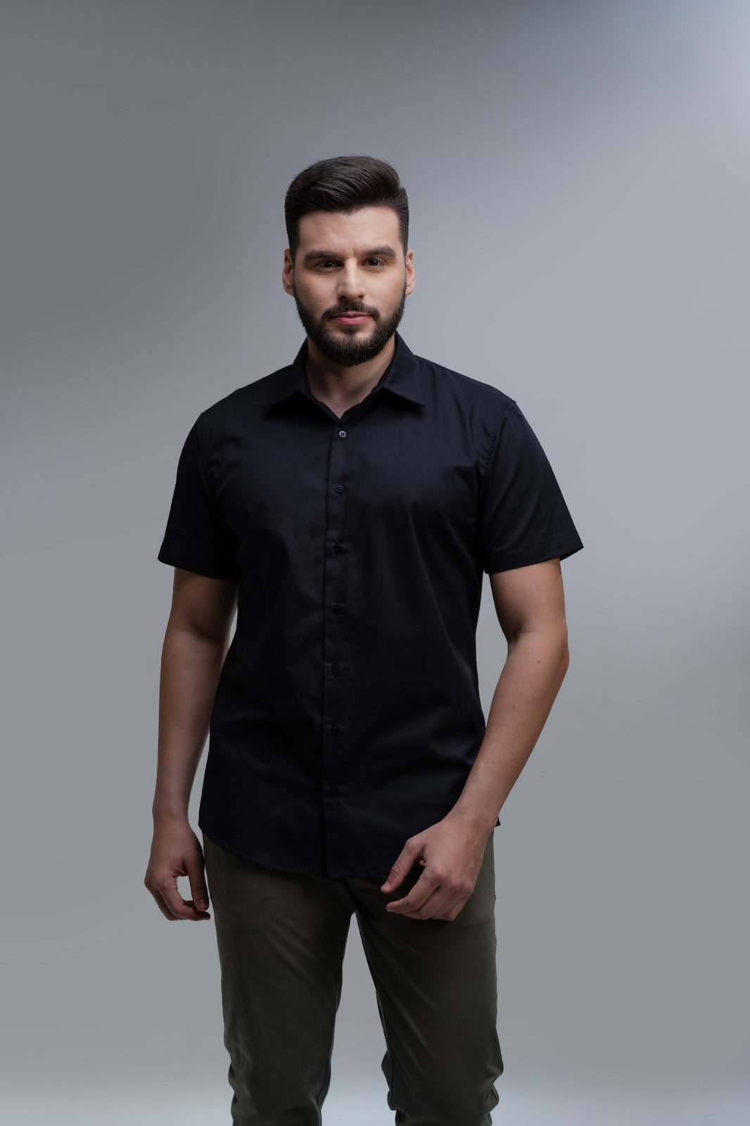 Camisa Social Slim Manga Curta