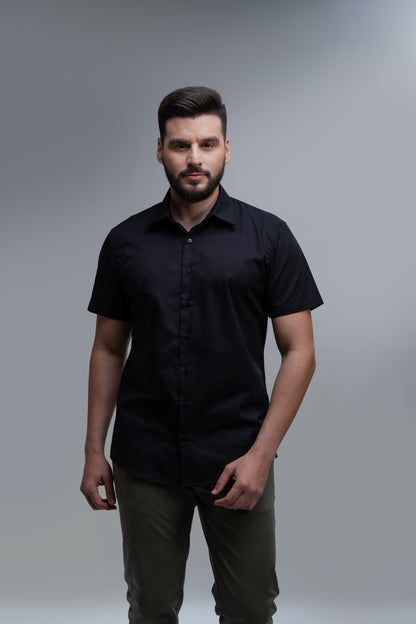 Camisa Social Slim Manga Curta