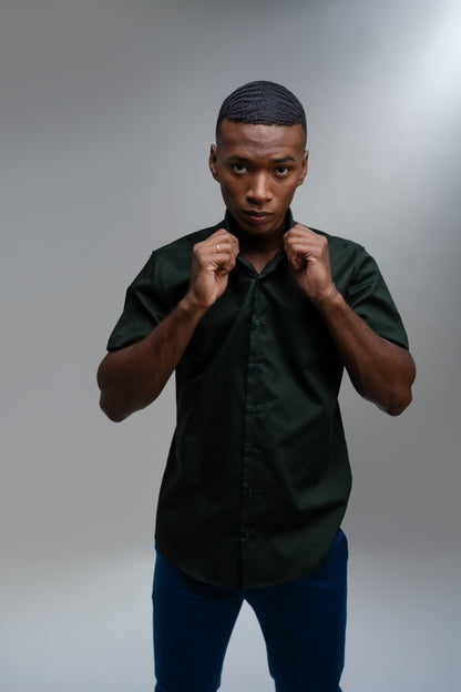 Camisa Social Slim Manga Curta