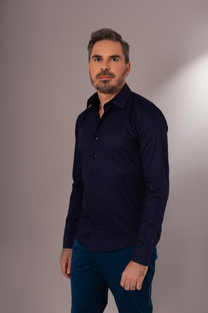 Camisa Social Slim Manga Longa