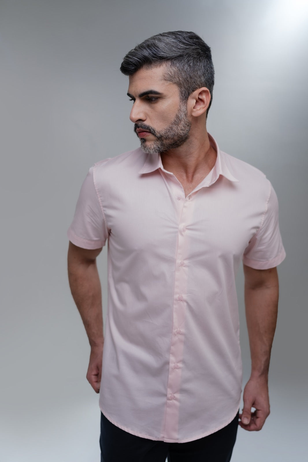 Camisa Social Slim Manga Curta