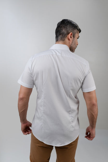 Camisa Social Slim Manga Curta