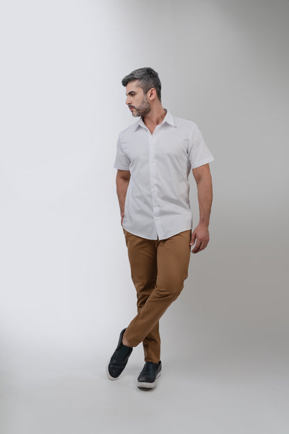 Camisa Social Slim Manga Curta