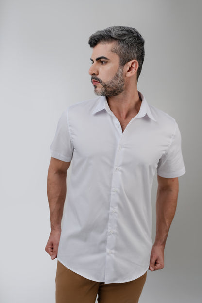 Camisa Social Slim Manga Curta
