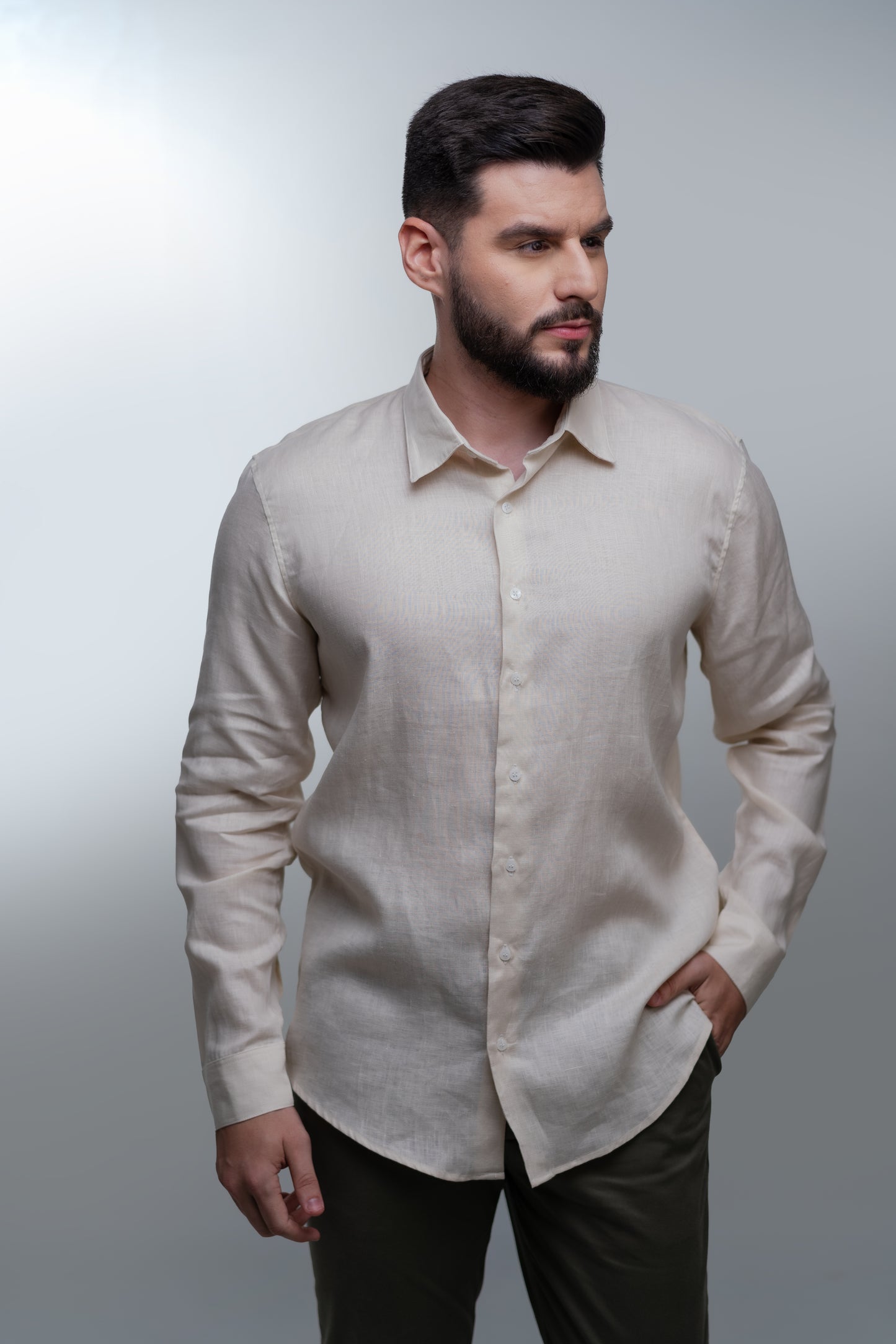 Camisa Puro Linho Manga Longa