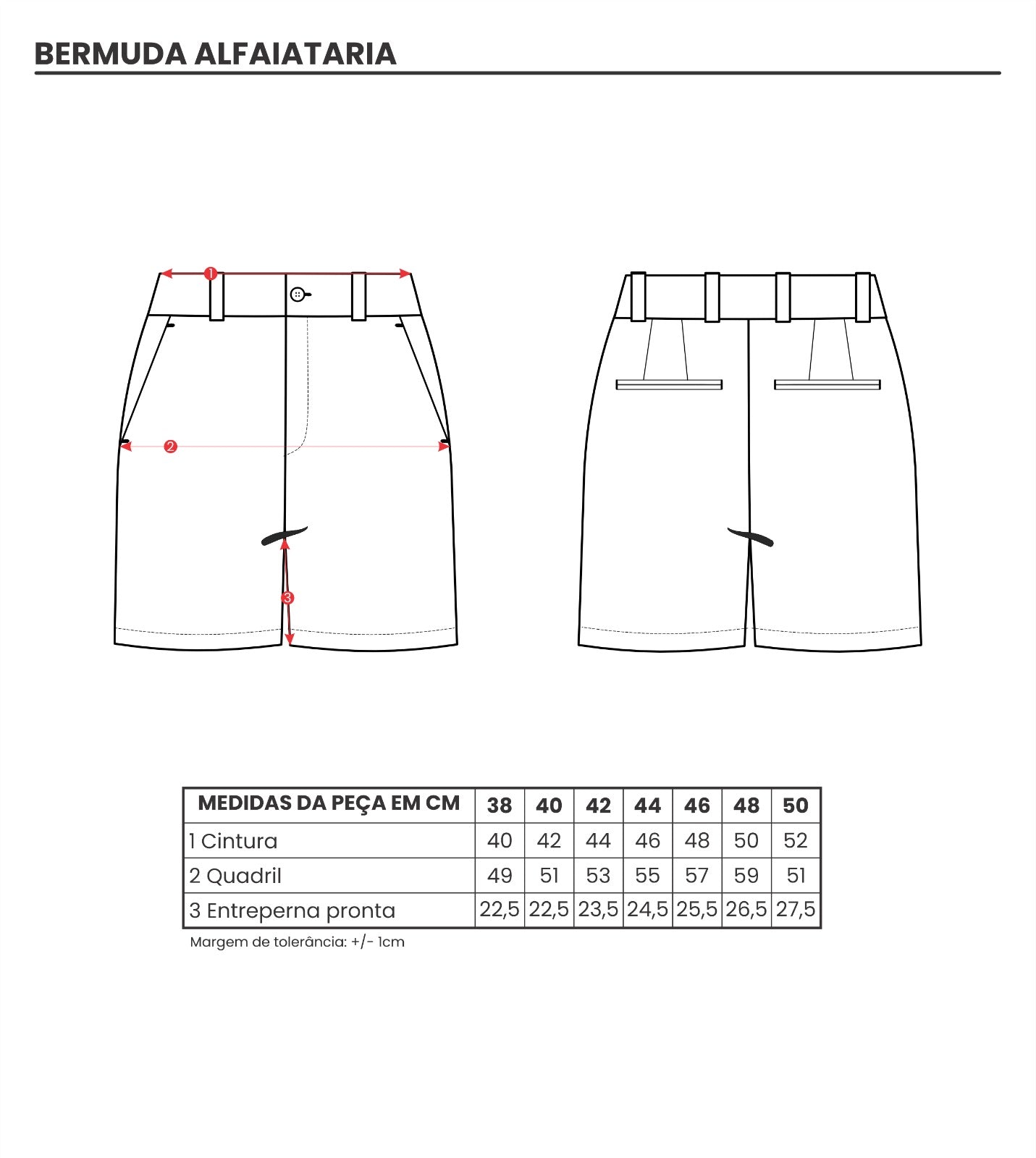 Bermuda Casual em Sarja