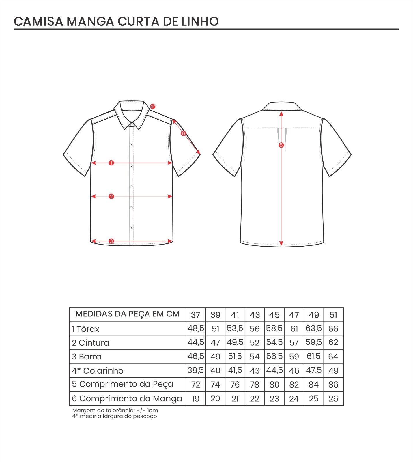 Camisa Puro Linho Manga Curta