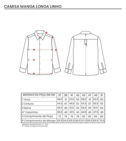 Camisa Puro Linho Manga Longa