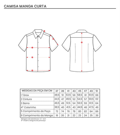 Camisa Social Slim Manga Curta