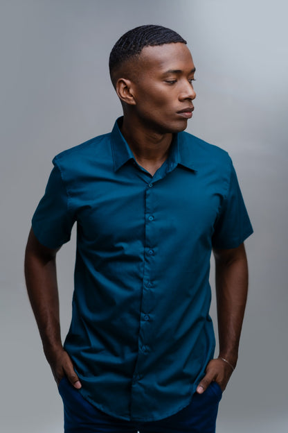 Camisa Social Slim Manga Curta